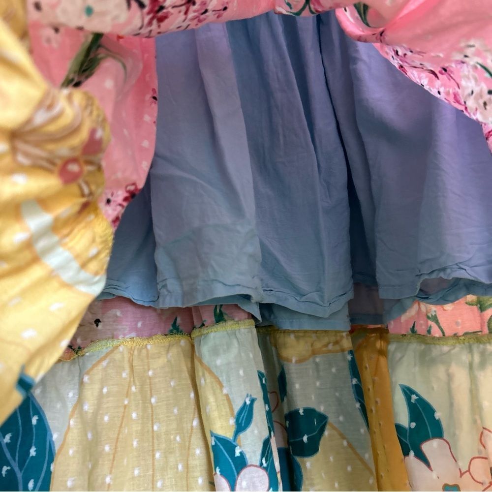 Farm Rio Mixed Floral Maxi Dress in Multi Size Medium Pastel Embroidered Spring - Picture 9 of 15